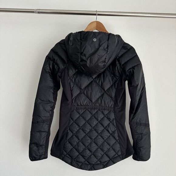 Lululemon Down Jacket Womens 6 Puffer Hooded Quilted Insulated Zip Down For Run - Picture 4 of 16